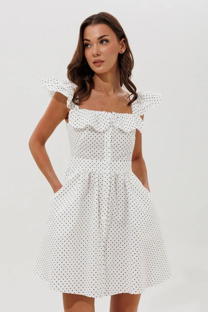 Сарафан 1159 белый в горошек V&N fashion
