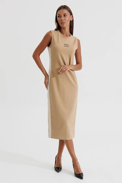 Костюм с платьем 1184 бежевый V&N fashion