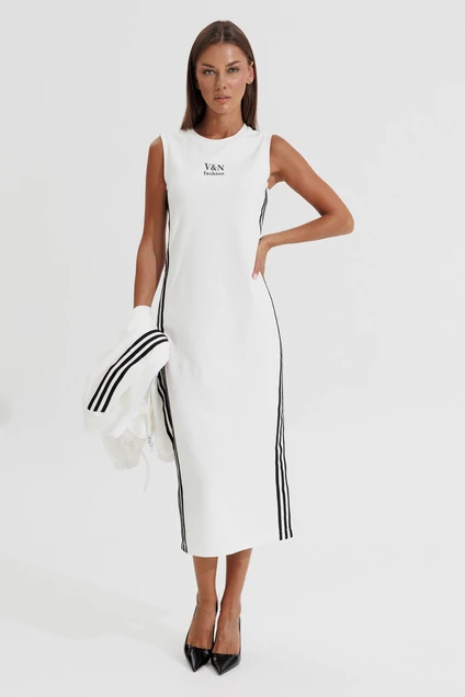 Костюм с платьем 1184 белый V&N fashion