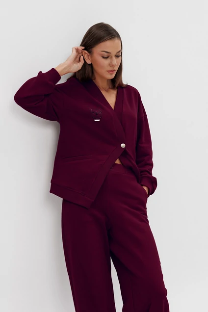 Костюм брючный 1201 бордовый V&N fashion