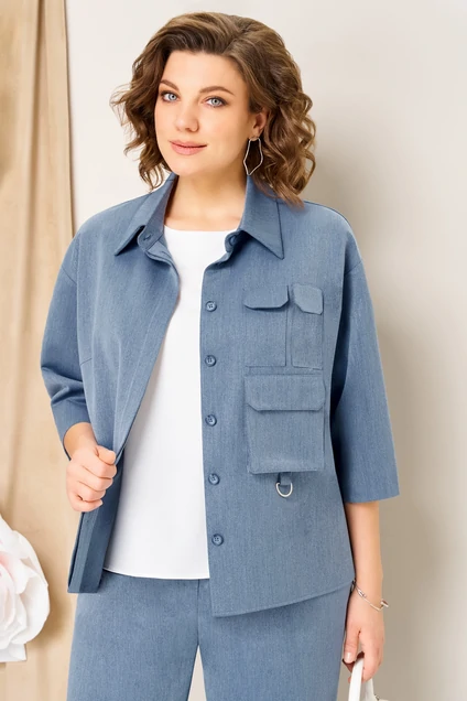 Костюм брючный 1463 голубой VOLNA