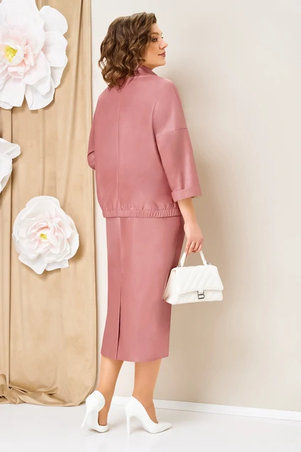 Костюм с юбкой 1464 кораллово-розовый VOLNA