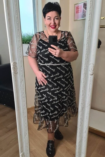 Костюм с платьем 15923 черный + белый Vittoria Queen