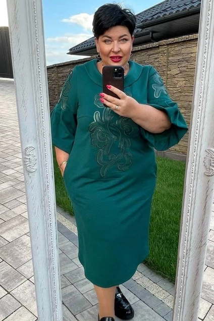 Платье 16523 зеленый + бутылка Vittoria Queen