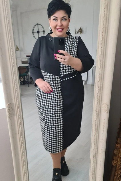 Платье 17523 гусиная лапка + черный Vittoria Queen