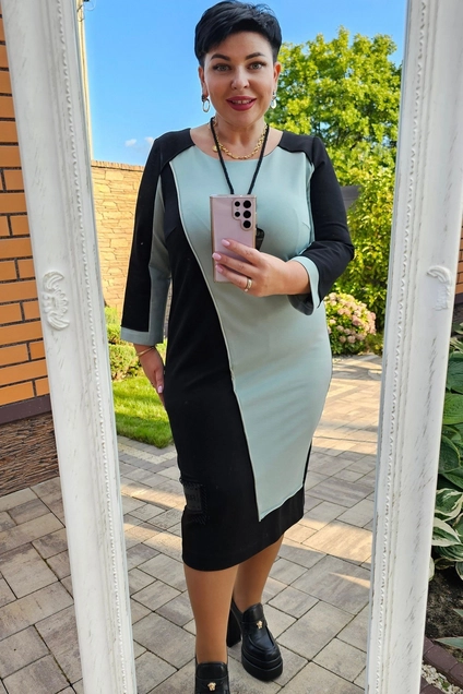 Платье 17593 мятный + черный Vittoria Queen