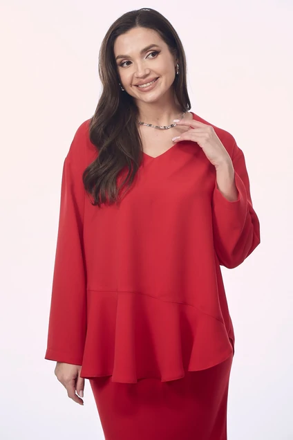 Костюм с юбкой 2275 красный YOUR SIZE