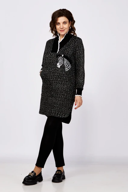 Костюм брючный 292 серый зебра Zigzag Style