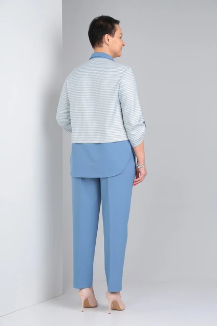 Костюм брючный 455 голубой Zigzag Style