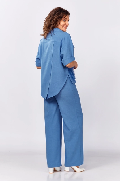 Костюм брючный 559 голубой Zigzag Style