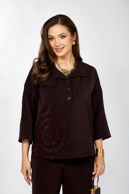 Костюм брючный 559-2 темная ежевика Zigzag Style