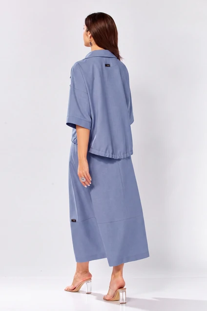 Костюм с юбкой 608-1 джинсовый Zigzag Style
