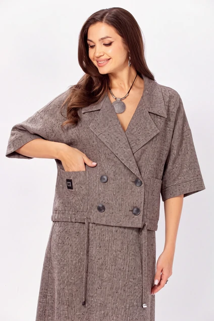 Костюм с юбкой 608-1 меланжевый Zigzag Style