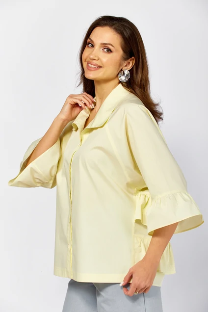 Костюм брючный 611-1 сливочно-голубой Zigzag Style