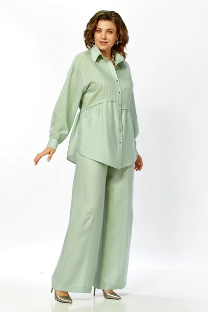 Костюм брючный 634 зеленый Zigzag Style