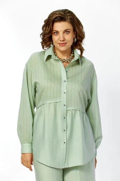 Костюм брючный 634 зеленый Zigzag Style