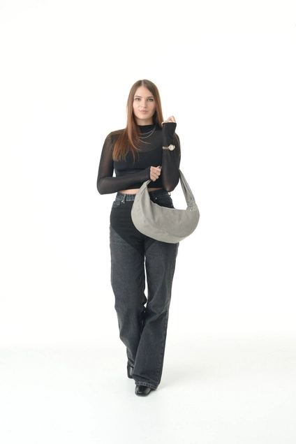 Сумка HOBO-grey-velour mt.style