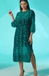 Платье 1434 зеленый леопард Faufilure