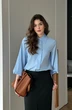 Блузка 400 голубой  Lizet collection