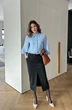 Блузка 400 голубой  Lizet collection