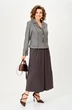 Костюм с юбкой 24133 серый+коричневый AIRA style фото 5