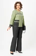 Костюм брючный 24249 зеленый+графит AIRA style
