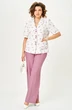 Костюм брючный 24252 пыльная роза + белый AIRA style