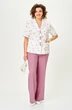 Костюм брючный 24252 пыльная роза + белый AIRA style фото 4
