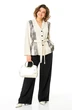 Костюм брючный 24260 молочно-черный AIRA style фото 3