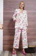 Костюм брючный 1881 белый + цветы ALANI