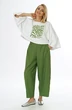 Костюм брючный 2565 молоко + зелень ALANI