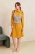 Костюм с платьем 7100 горчица + клетка Amori
