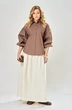 Костюм с юбкой 1022 шоколад+молочный ARTELLA