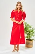 Костюм с юбкой 214 красный AVA fashion