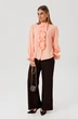 Костюм брючный 2183 персик + шоколад Ambera style