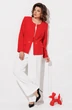 Костюм брючный 1123 красный + молочный ANASTASIA MAK