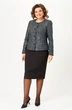 Костюм с юбкой 544-С серый + черный ANASTASIA MAK