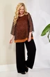 Костюм брючный 1099-3 терракот + черный Anastasia