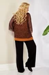 Костюм брючный 1099-3 терракот + черный Anastasia