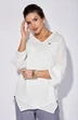 Костюм брючный 1101 белый + голубой Anastasia
