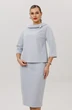 Костюм с юбкой 1163 серо-голубой Anastasia