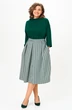 Костюм с юбкой 1304-1 изумрудный + гусиная лапка Anastasia