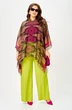 Костюм брючный 1339 лайм+мультиколор Anastasia