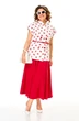 Костюм с юбкой 1354 бело-красный Anastasia