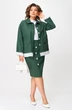 Костюм с юбкой 1396 зеленый Anastasia