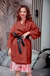 Пальто 779 охра красная Anastasia
