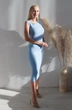 Костюм с платьем 2261 небесный Andrea Fashion