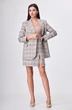 Костюм с юбкой 1141 бежевая клетка Anelli