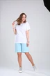 Костюм с шортами 129 белый + голубой BLISS