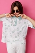 Блузка 4132 шалфей на белом BegiModa